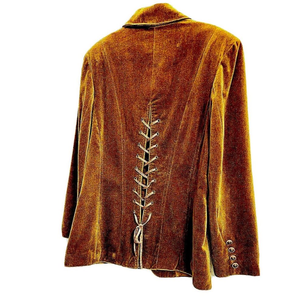 WE ZOOM Vintage Velvet Women Fitted Jacket Size 7 Vintage 1970s